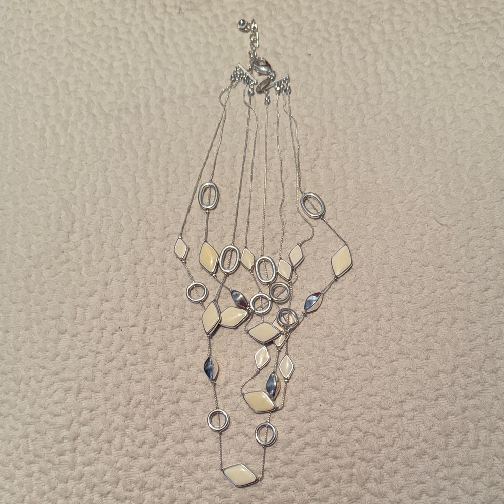 Chic Silver and Cream Necklace